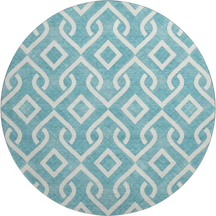 Premium Machine Washable Cerrito Teal Rug