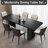 Abishan 78.97" Modern Rectangle Black Dining Table for Kitchen, Bar, Living Room-256947268-253267568