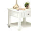 Table de bout blanche délavée pour la chambre à coucher - Rangement polyvalent et style rectangulaire en bois blanchi