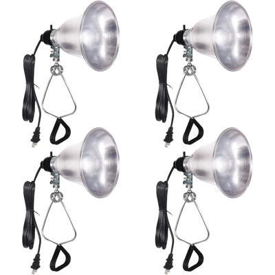 Lampe à pince simple de luxe avec réflecteur en aluminium de 5,5 pouces jusqu'à 60 watts E26 (sans ampoule incluse), cordon de 6 pieds, paquet de 4