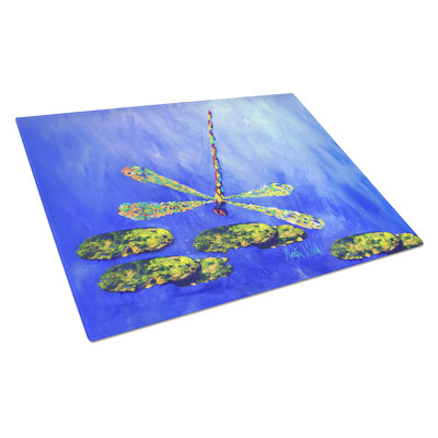 Blue Dragonfly Glass Cutting Board