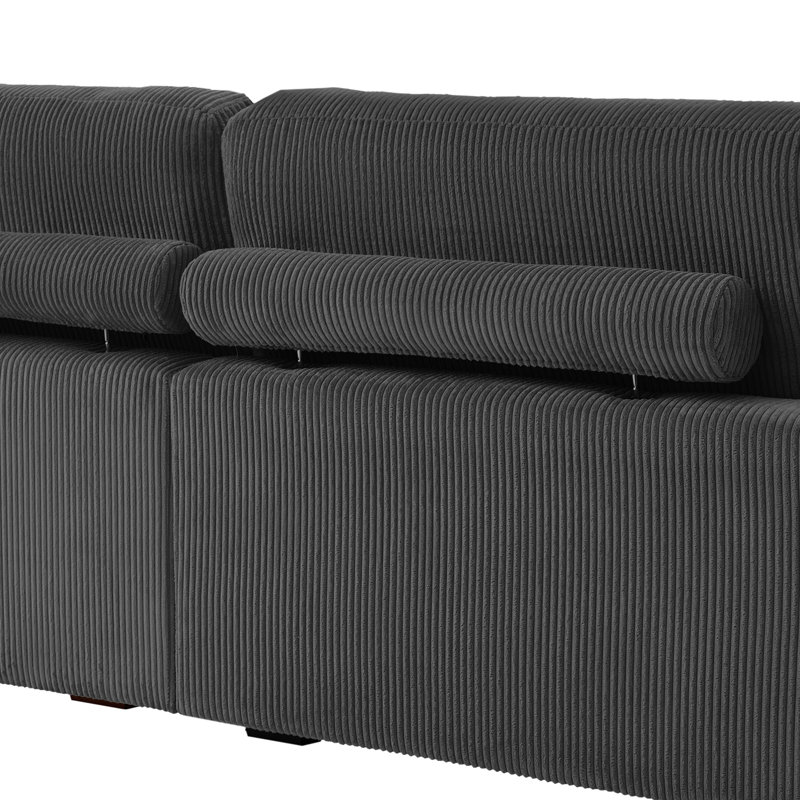 Milbrey 300.2Cm Square Arms Modular Sofa, Grey