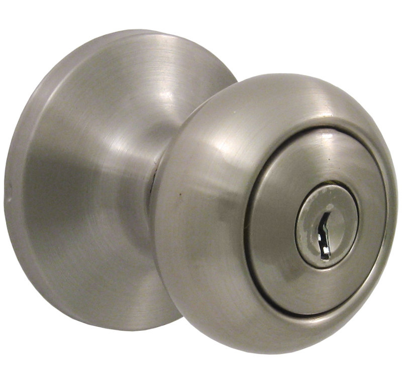 Poignée ronde à clé Highland (entrée), Nickel satiné, Entrée