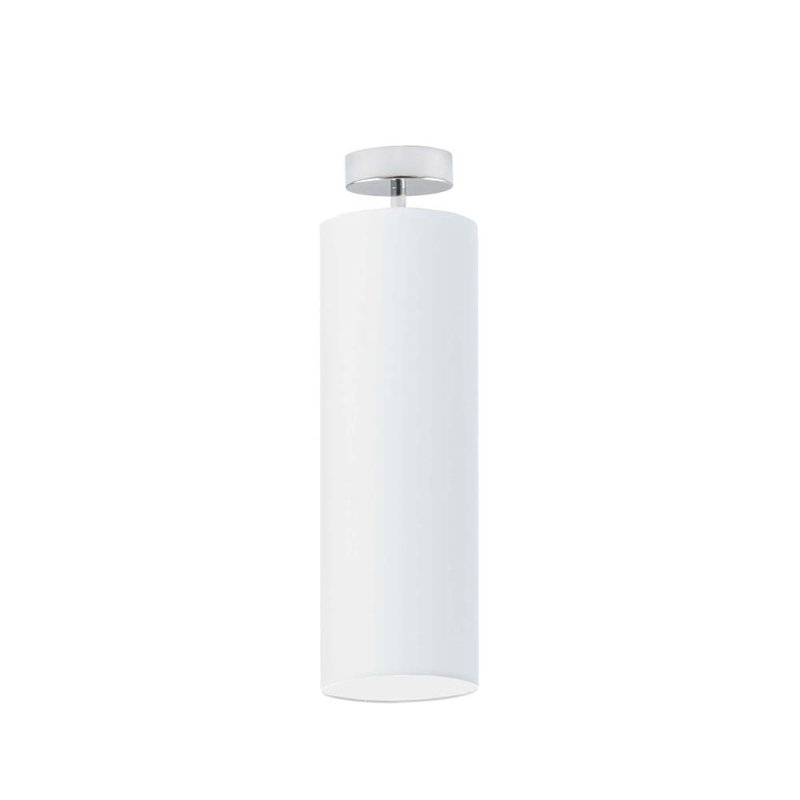 Audreanna Fabric Semi Flush Mount, White, Chrome