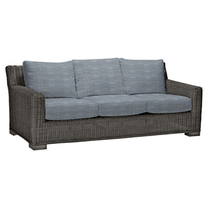 Canapé d'extérieur en osier avec coussins de 81,25 po de largeur Rustic