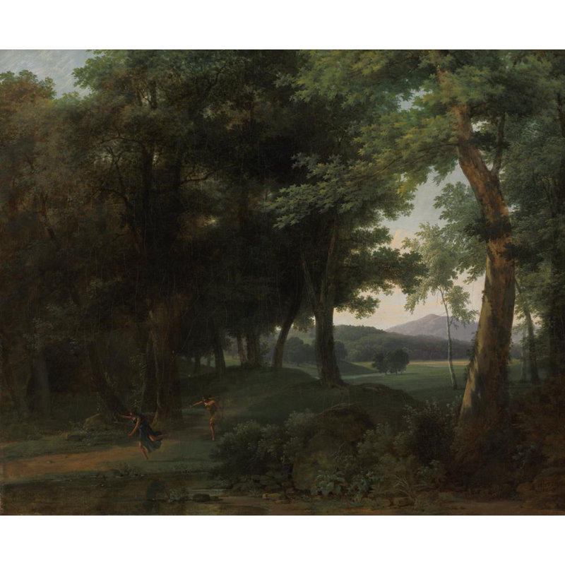 «A Forest with Apollo and Daphne» par Jean-Victor Bertin - Art mural sur toile tendue avec châssis, H 14 po x l 18 po