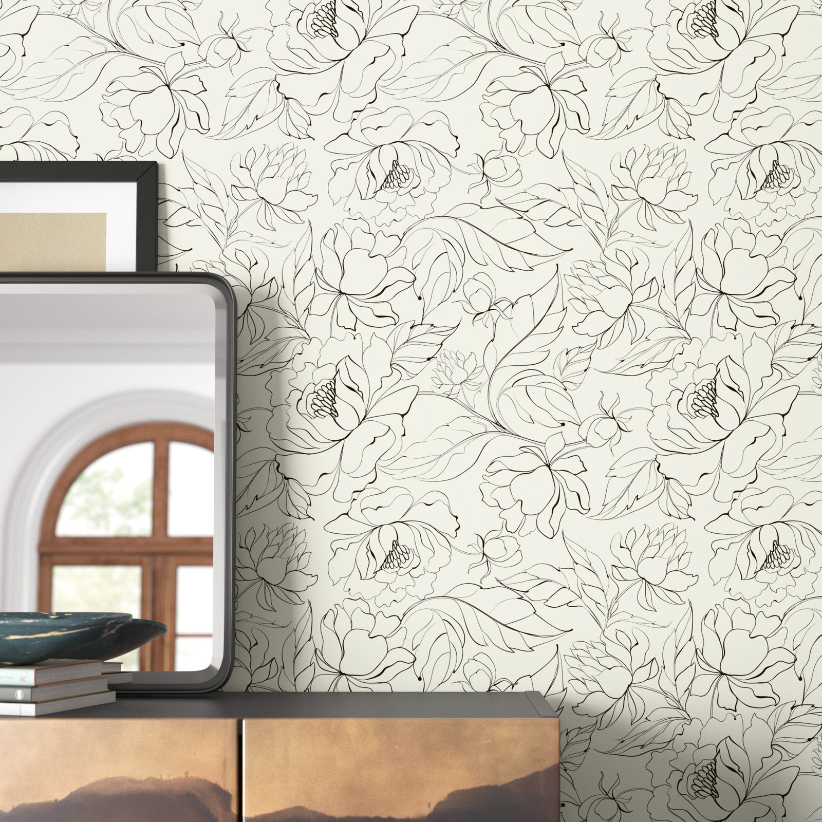 Michelet Peel & Stick Floral Wallpaper, 102" L x 24" W