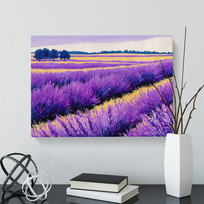 Watercolour Lavender Field Vol.3 - Wrapped Canvas Print