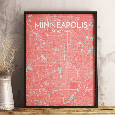 Minneapolis City Map - No Frame Print