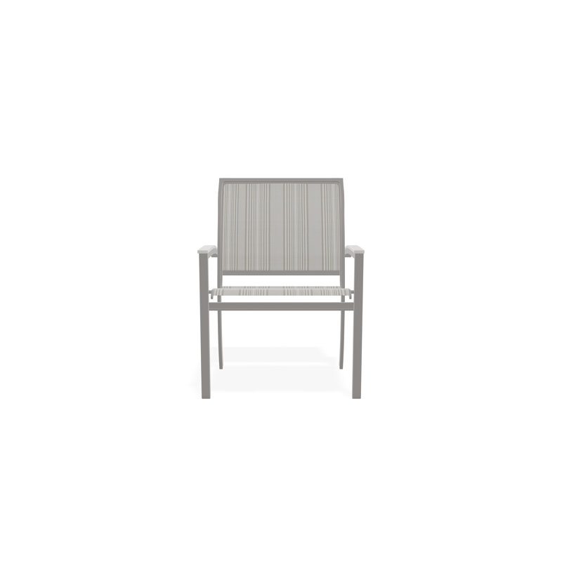 Chaise de café empilable en aluminium Bazza, Gris chaleureux, Port
