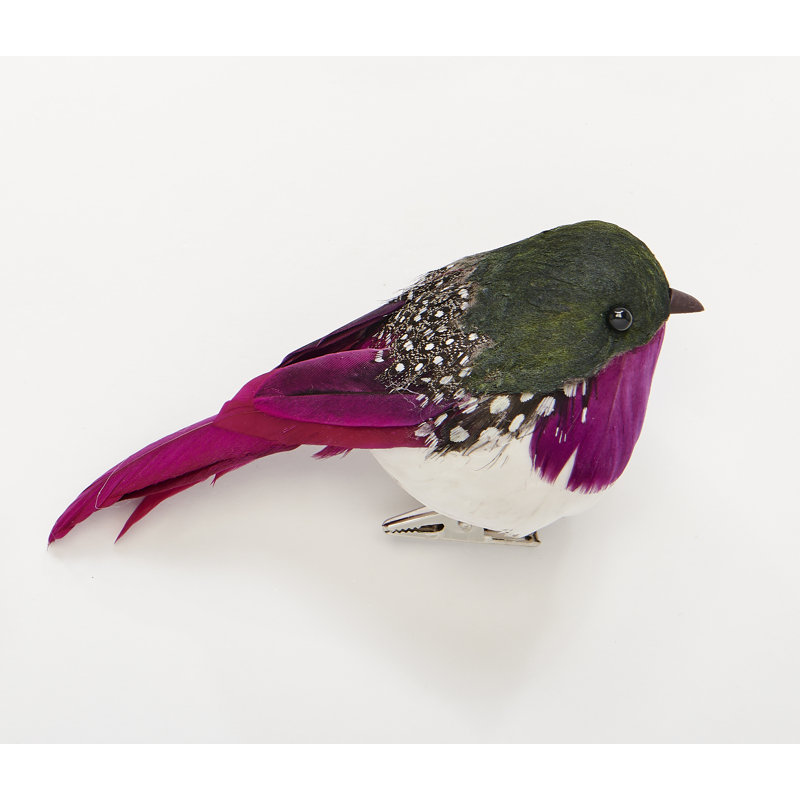 5" Feathered Bird with Clip
