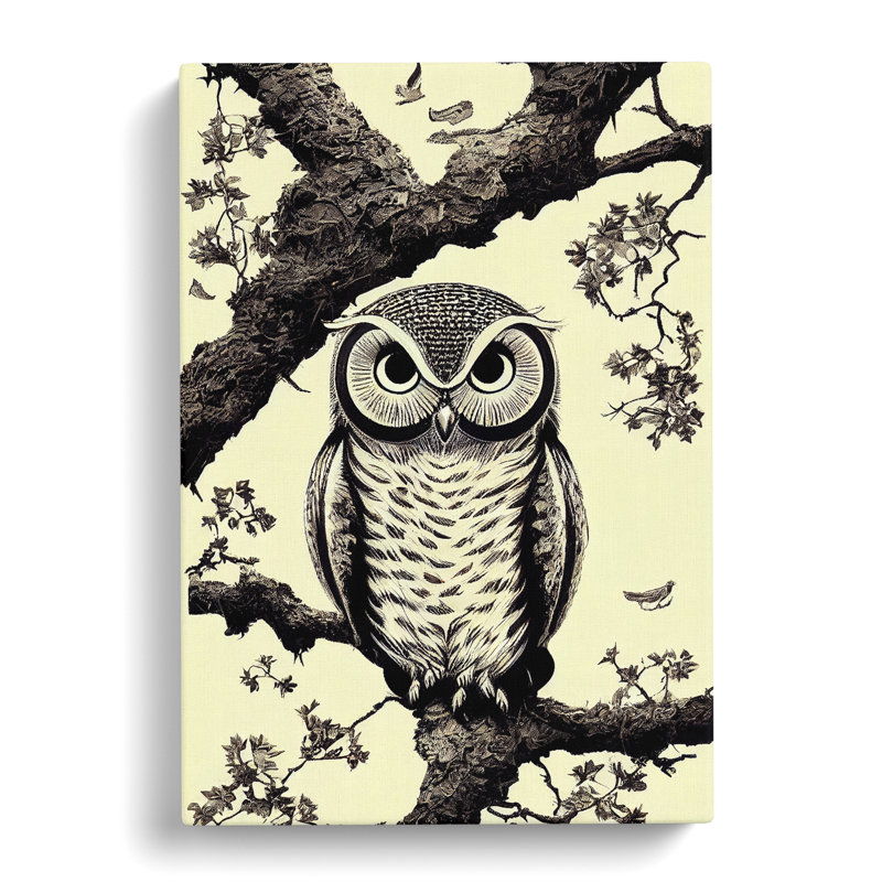Owl On A Tree - Wrapped Canvas, 76cm H x 50cm W x 3cm D