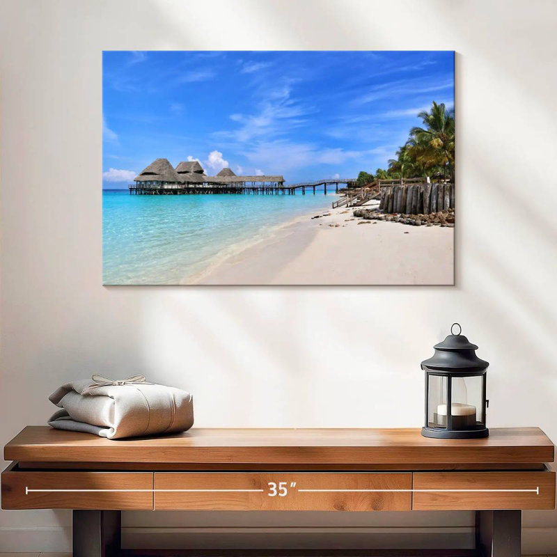 Plage Gillard à Zanzibar, H 16 po x l 24 po