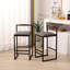 Ensemble de 2 tabourets de bar à hauteur de comptoir avec dossier et pieds en métal modernes sans accoudoirs et chaises rembourrées en polyuréthane gris
