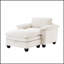 Chaise longue surdimensionnée avec repose-pieds et rangement, revêtue de chenille douce pour un confort et un style ultimes