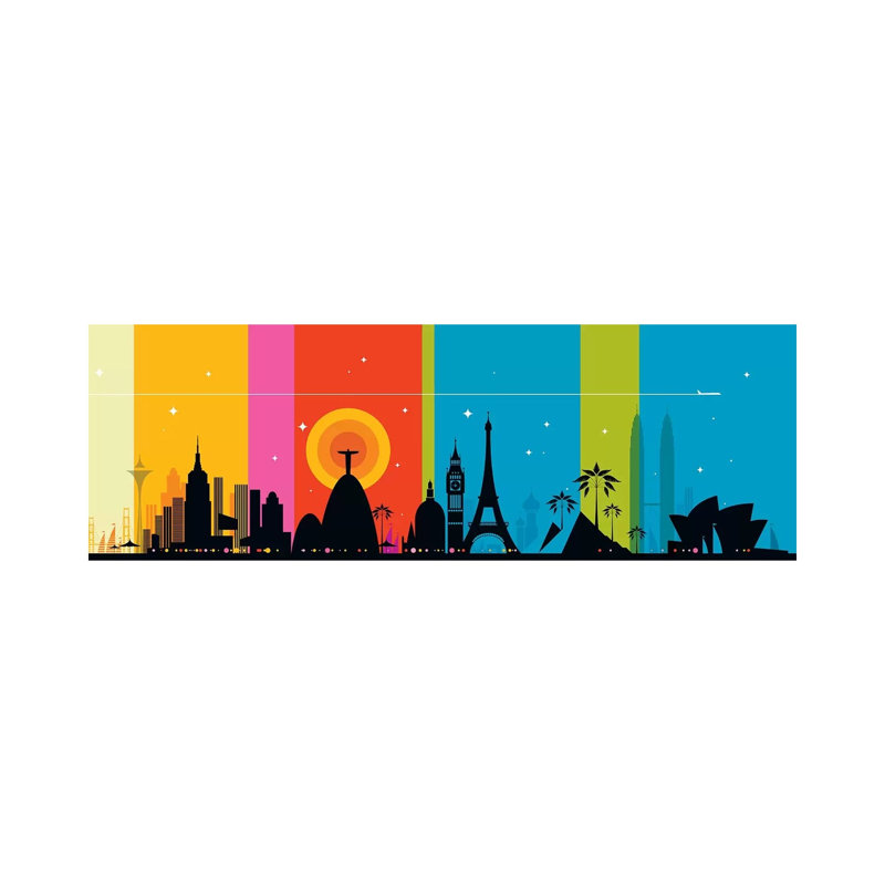 Giclée mondiale sur toile tendue avec châssis, H 12 po x l 36 po