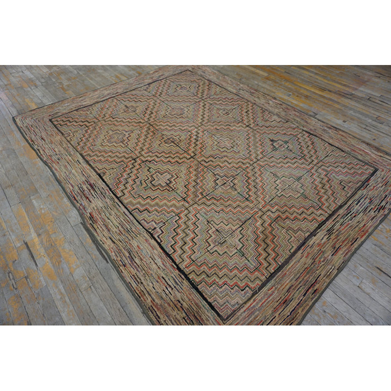 Tapis à poils bouclés Antique American Hooked America Allover