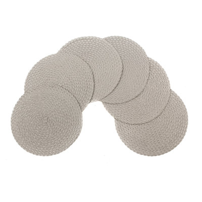 Daisy Woven Table Placemats 15 Inches Round Set of 6 Non-Slip Dining & Kitchen Table Mats Rust