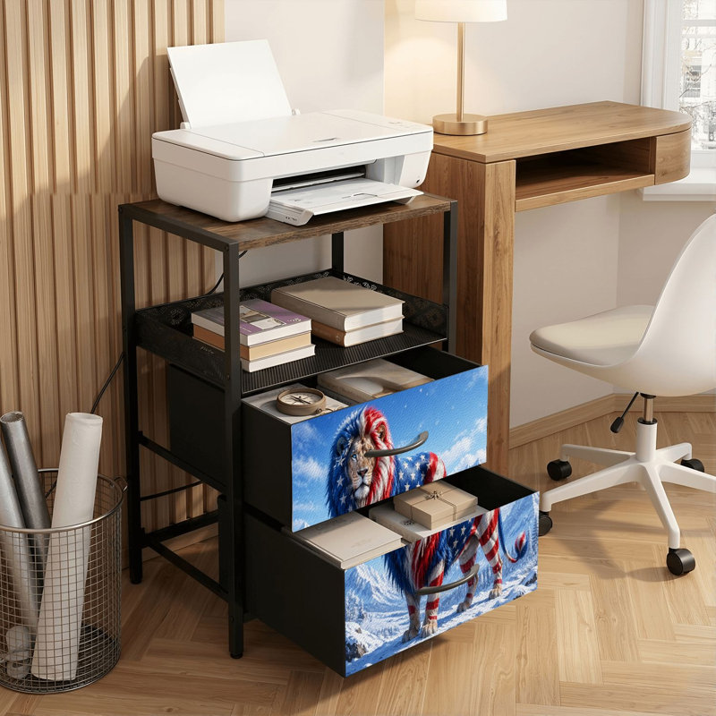 Table de chevet 2 tiroirs avec station de charge, table de chevet pour chambre avec ports USB et amp; Table de chevet noire Outlet