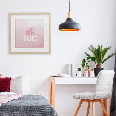 Feminine Be You Pastel Framed Print Under Glass, design by Kim Allen