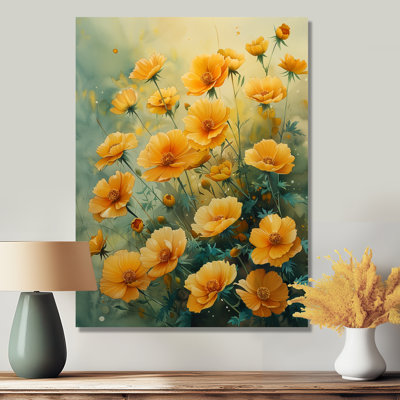 Jaune jaune vert brise matin - soucis Wall Art salon