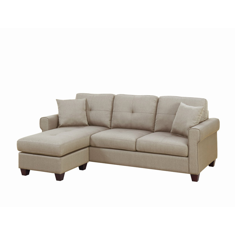 2-PCS SECTIONAL in Beige, Tissu beige