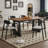 Medieval style grain solid wood rectangular dining