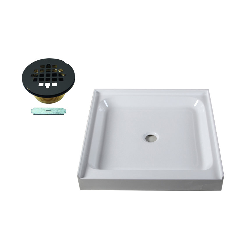 Base de douche simple l 36 po x P 36 po, Noir mat