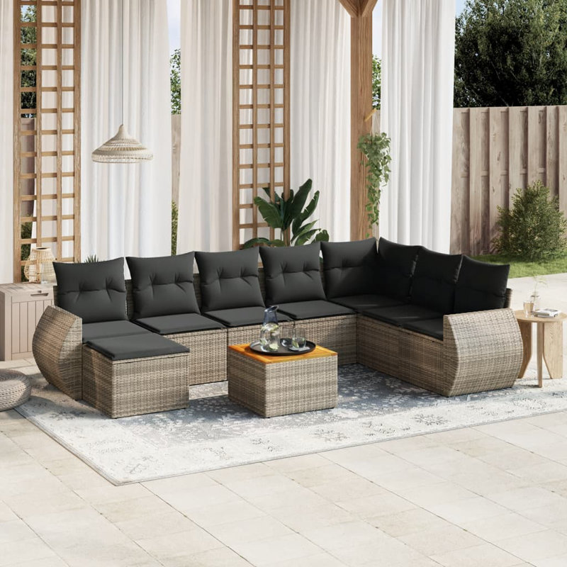 Vidaxl Garden Sofa Set, Gray