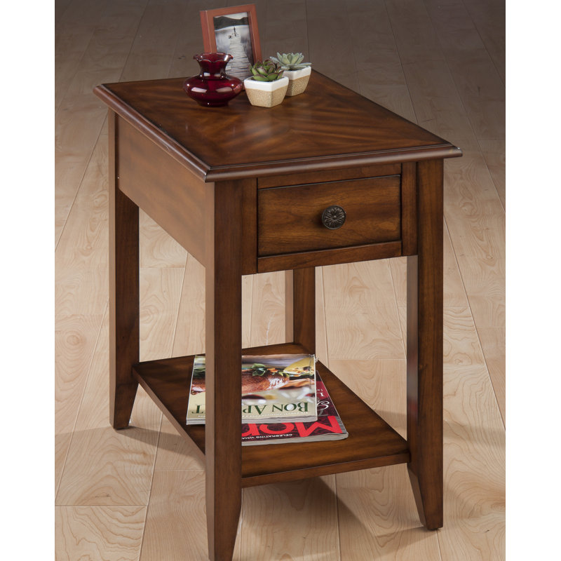 Daiman End Table with Storage, Medium Brown