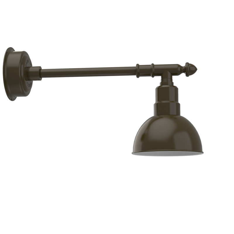Luminaire de grange d’extérieur à del Antoinette, H 12 po x l 8 po x P 25 po, Bronze acajou