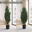 Ensemble de 2 arbres de Noël artificiels 4 pi avec 2 branches en PE et pot, vert