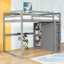 Lit mezzanine double avec garde-robe et lumière DEL-1189300085