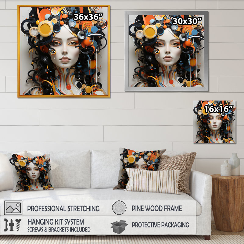 Art abstrait sur toile, vision abstraite du surréalisme III, Toile tendue, H 16 po x l 16 po x P 1 po