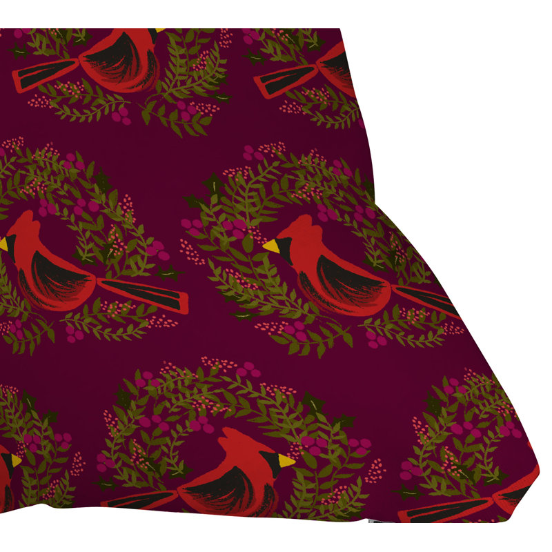 Cardinal Wreaths Indoor/Outdoor Throw Pillow