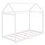 Lit simple en bois, blanc