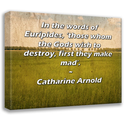 Toile tendue de la galerie ArtsyQuotes par Catharine Arnold: «Dans les mots d’Euripide,« ceux que les dieux souhaitent détruire, d’abord ils rendent fous ».