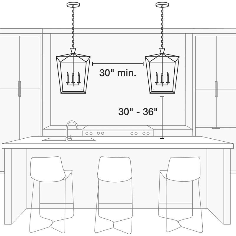 Darlana 6 - Light Chandelier, Antique-Burnished Brass/Natural Rattan, 34.25" H x 24" W x 24" D