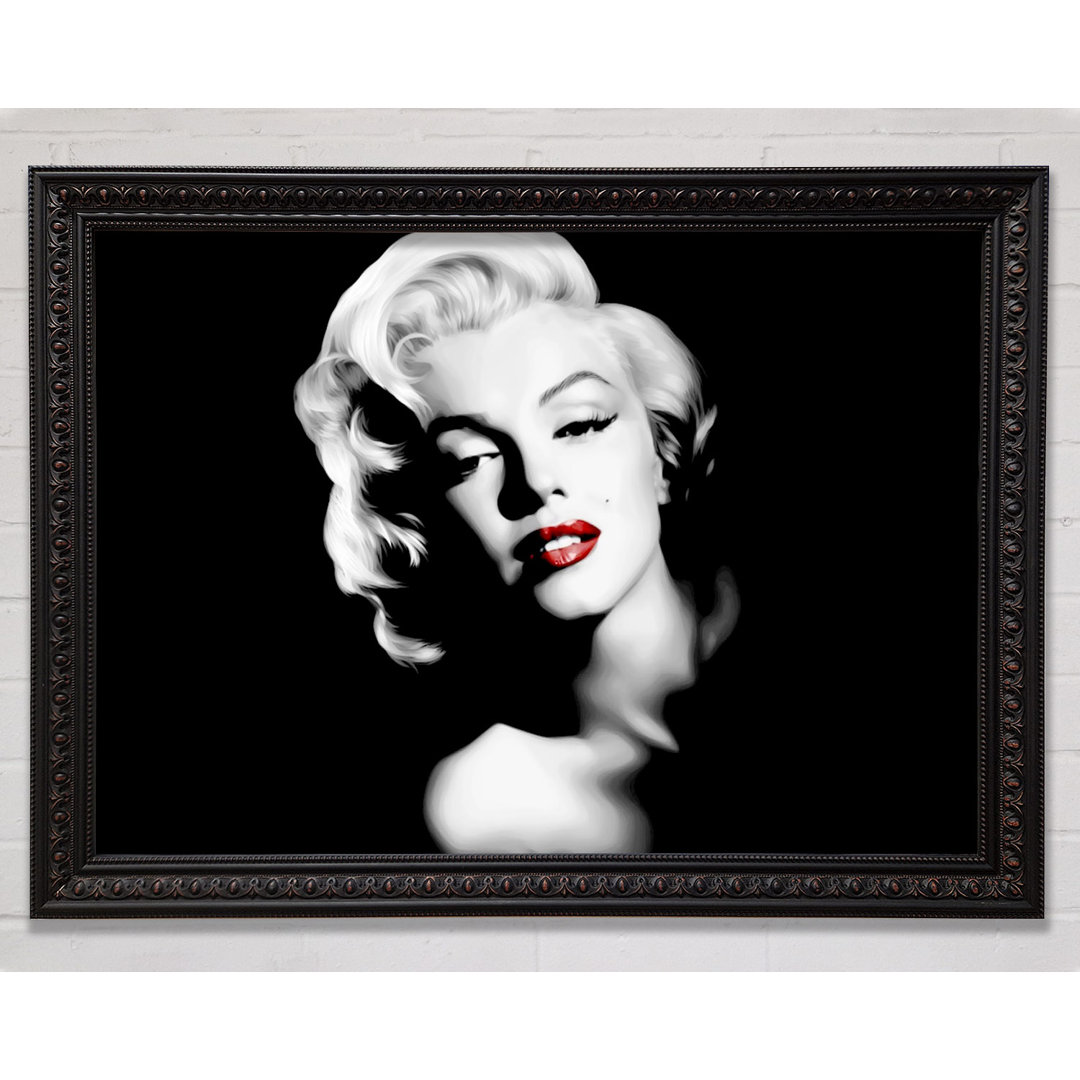 Marilyn Monroe Red Lips Landscape - Einzelner Bilderrahmen Kunstdrucke