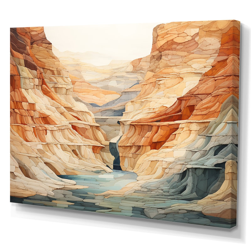 Minimalisme dans un canyon, impression sur toile, 12" H x 20" W, Toile tendue