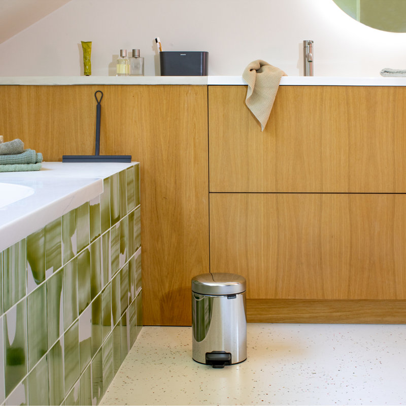 Brabantia NewIcon Soft Closing 3 Litre Pedal Bin, Brilliant Steel