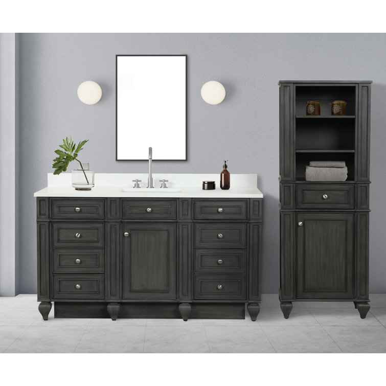 Akemi 60'' Single Bathroom Vanity with Quartz Top