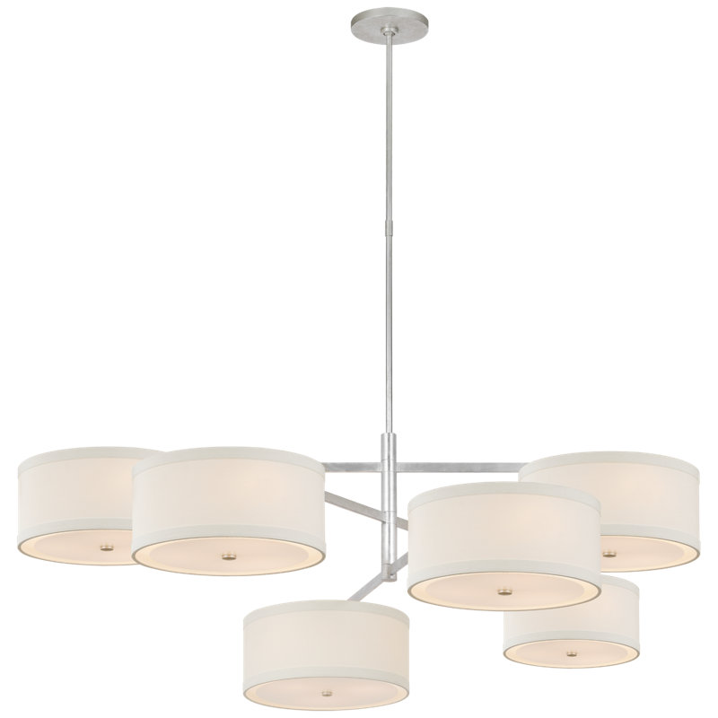 Walker 18 - Light Chandelier, 24.25" H x 54.25" W x 53" D, White, Gild