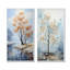 Doux tons de bleu érable - arbre érable, ensemble de 2 reproductions d'art sur toile-960317755-960317744