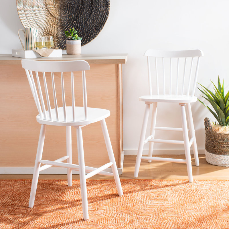 Tabouret Cerian, Blanc, Tabouret de comptoir (siège d’une hauteur de 24