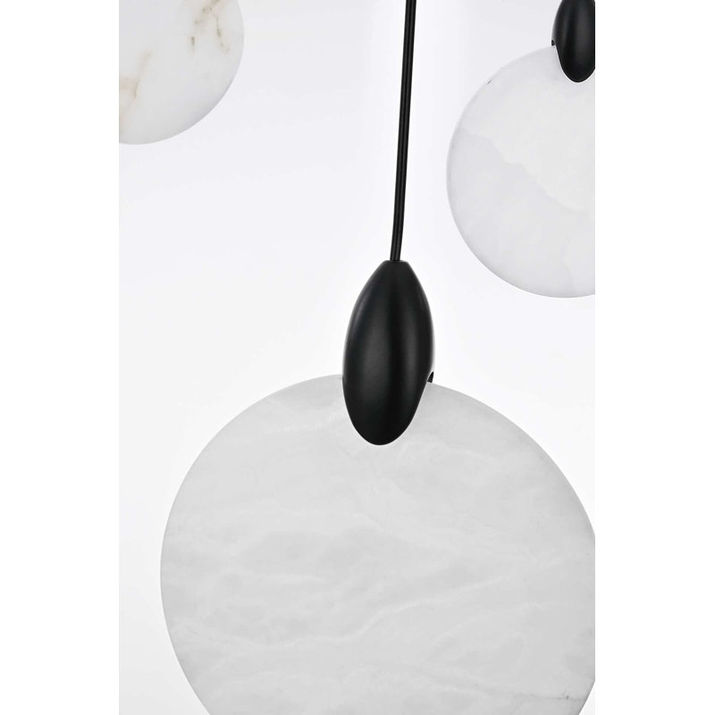 Luminaire suspendu rectangulaire noir albâtre Avery, H 125 po x l 42 po x P 12 po, Noir