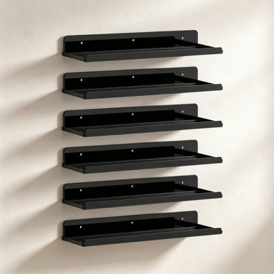 Floating Shelves For Wall, 6 Pack Acrylic Shelves For Storage And Display, Perfect For Books, Vinyl Records, Photos, And Decor In Living Room, Bedroom, Bathroom, And Kitchen