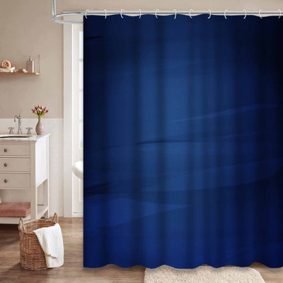 Rideau de douche bleu à 12 crochets