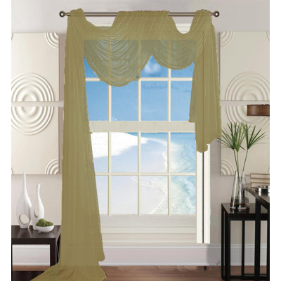 Polyester Sheer Voile Window Scarf Curtain