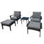 Ensemble de conversation en rotin 5 pièces avec coussins pour patio
